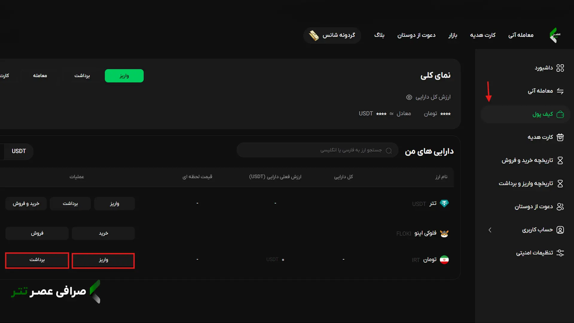 واریز ریال در صرافی ارز دیجیتال
